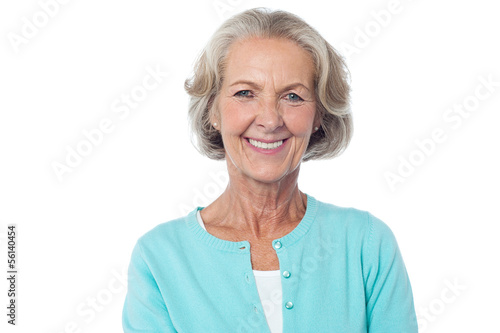 Obraz na plátně Smiling aged lady in casuals
