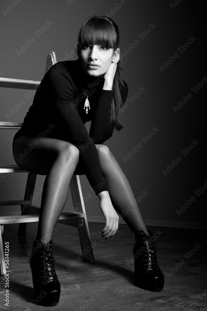 Fototapeta premium Black white portrait