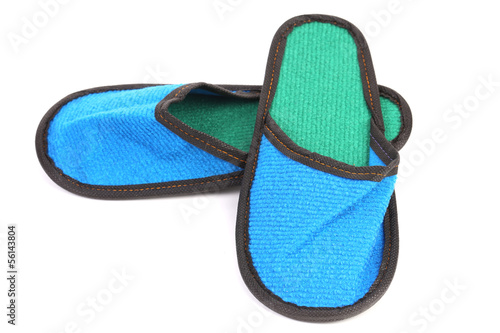 bright blue slippers