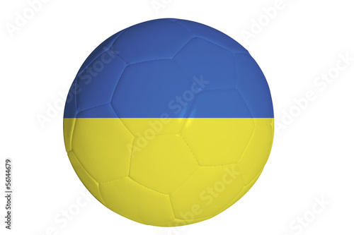 Ukrainian flag graphic on soccer ball