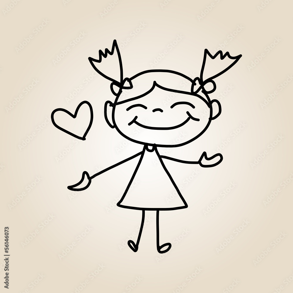 hand drawing cartoon happy kids hand drawing cartoon happy kids