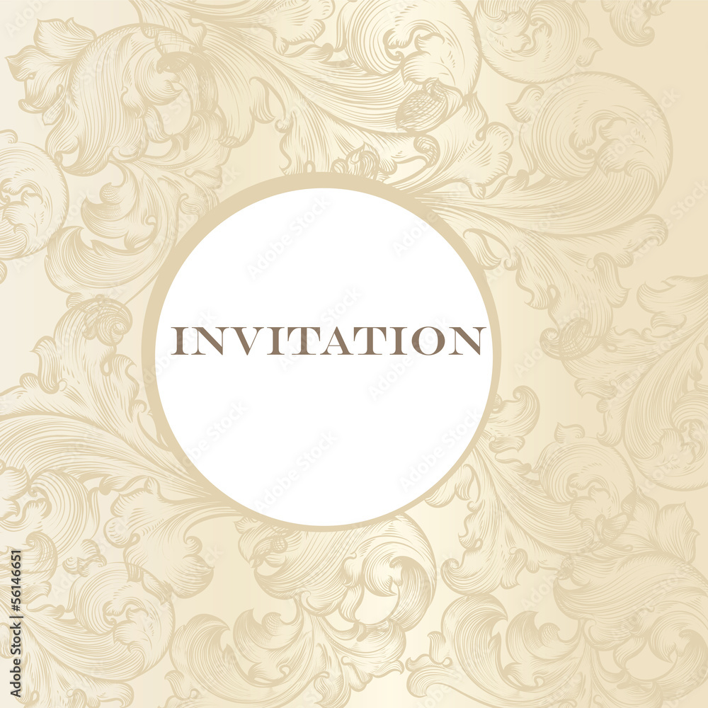 Elegant wedding invitation card for design