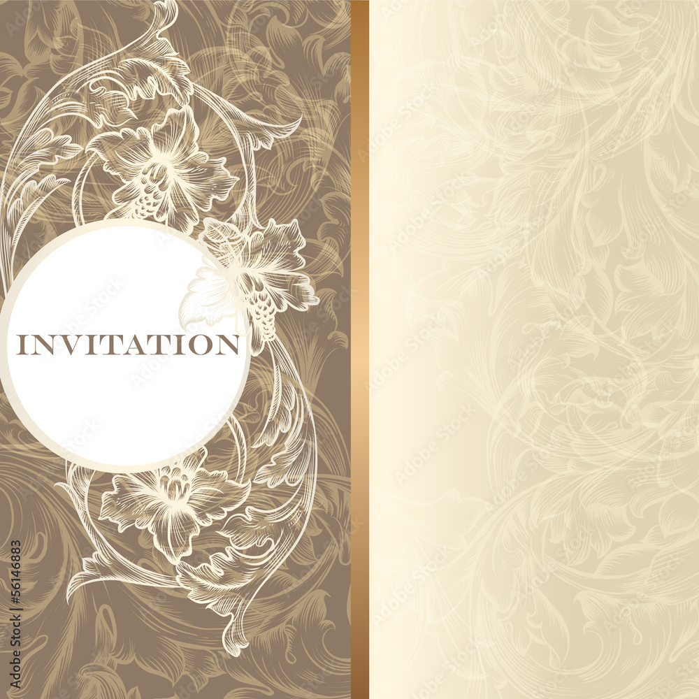 Luxury invitation card in vintage style