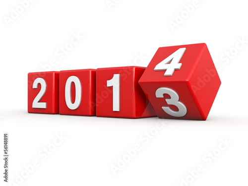 New year 2014 3d render