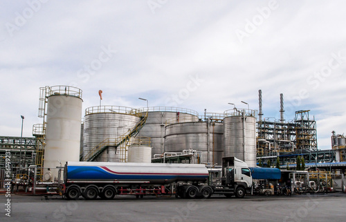 storage tanks in oil refinery