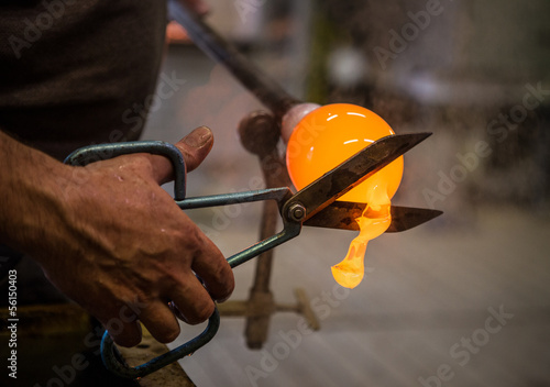 furnaces in the glass factory