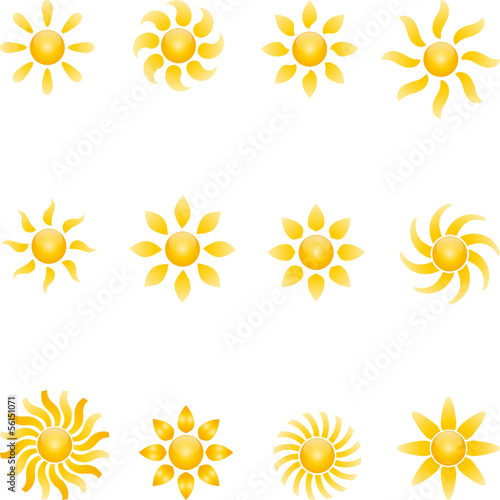 Sonne, Sun, 3D, Vektor, Logo