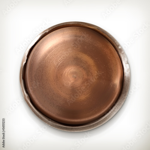 Metal button, detailed icon