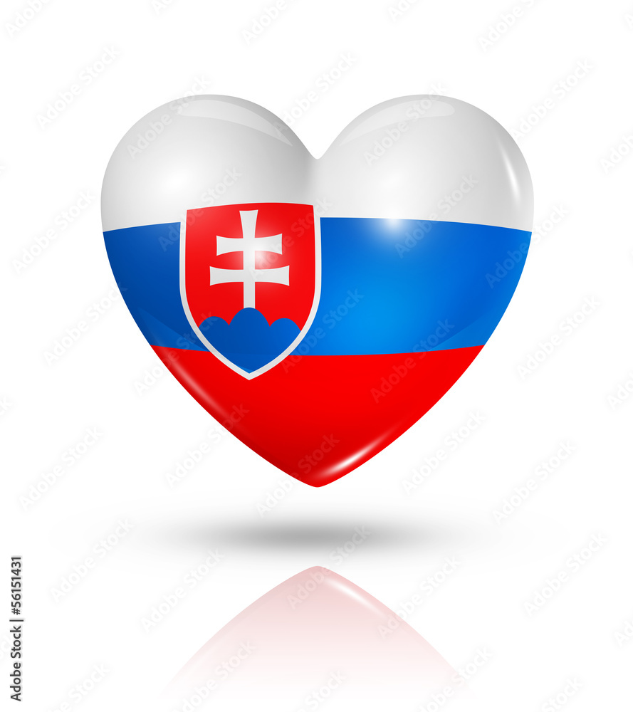 Fototapeta premium Love Slovakia, heart flag icon