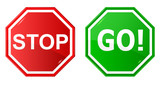 Vector illustration of sign : Stop and Go.