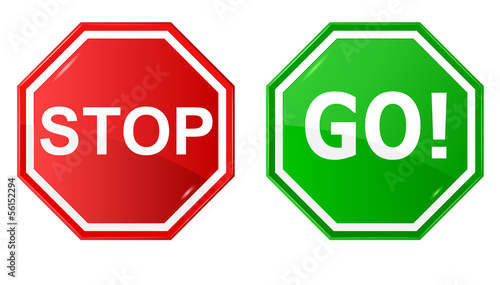 Vector illustration of sign : Stop and Go.