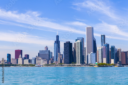 Chicago Skyline With Blue Clear Sky © maksymowicz