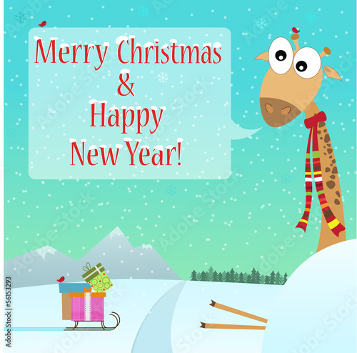 christmas and new year funny greeting card