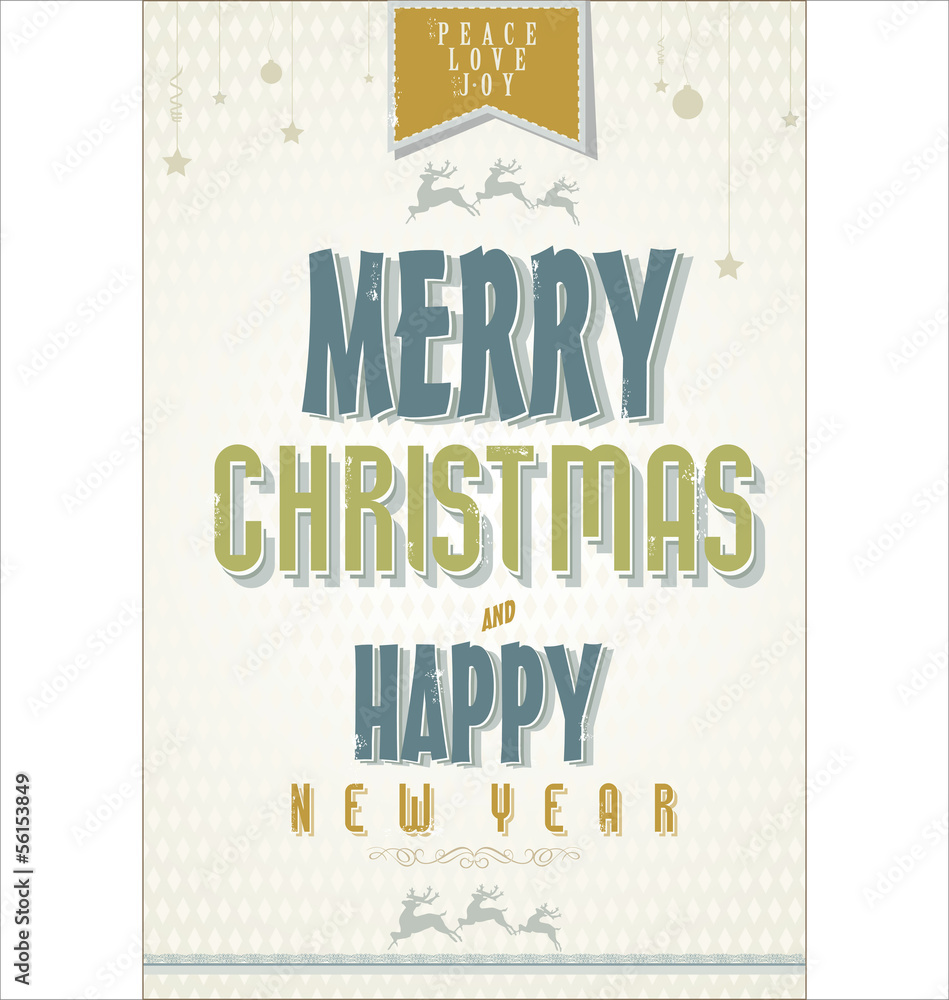 Fototapeta premium Vintage style design for New Year