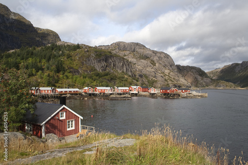 Fishing village of Nusfjord, on the Lofoten Islands, Norway