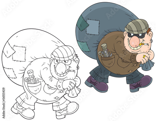 resident thief with his bagful