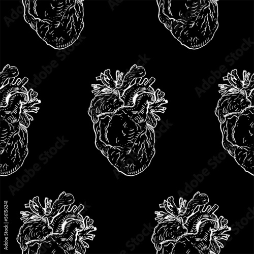 Human heart seamless pattern