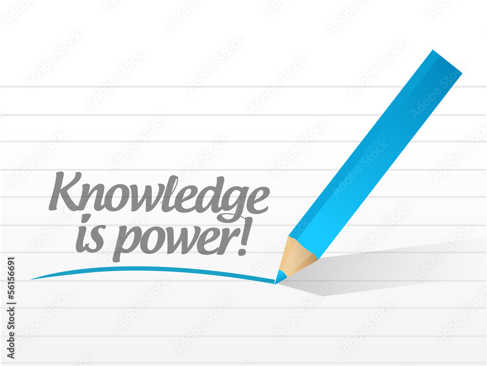 knowledge is power written on a white paper. knowledge is power written on a white paper.