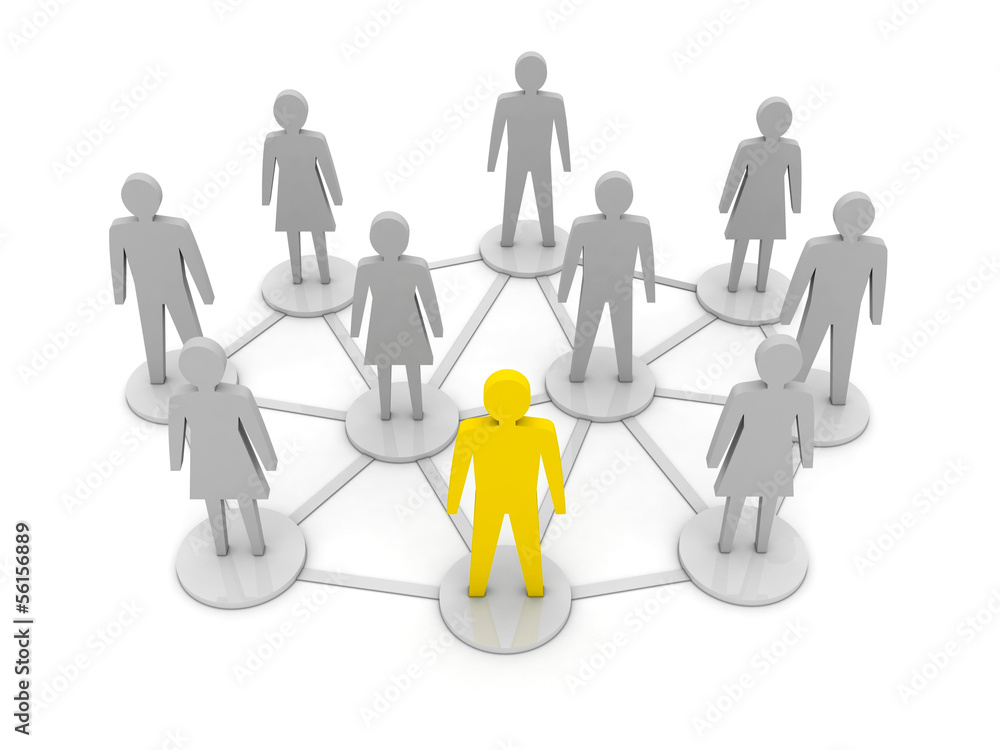People connections. Unique, leadership. Concept 3D illustration People connections. Unique, leadership. Concept 3D illustration