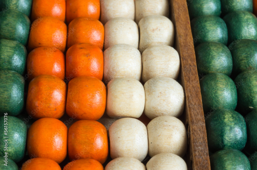 Multi-colored wooden beads