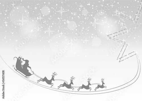 Noël - traineau et trace d'étoile