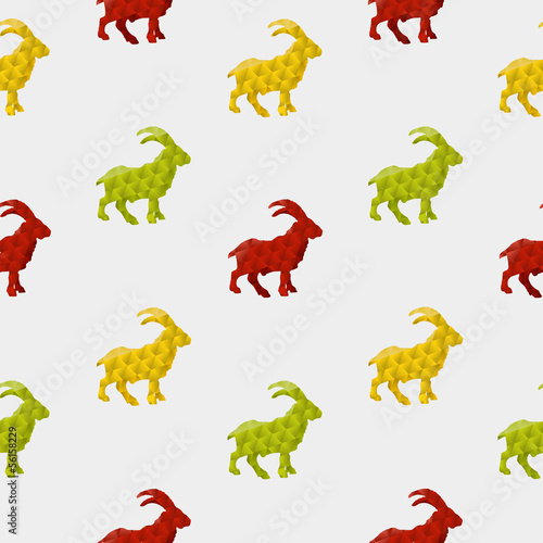 Abstract goat isolated on a white background. Seamless pattern