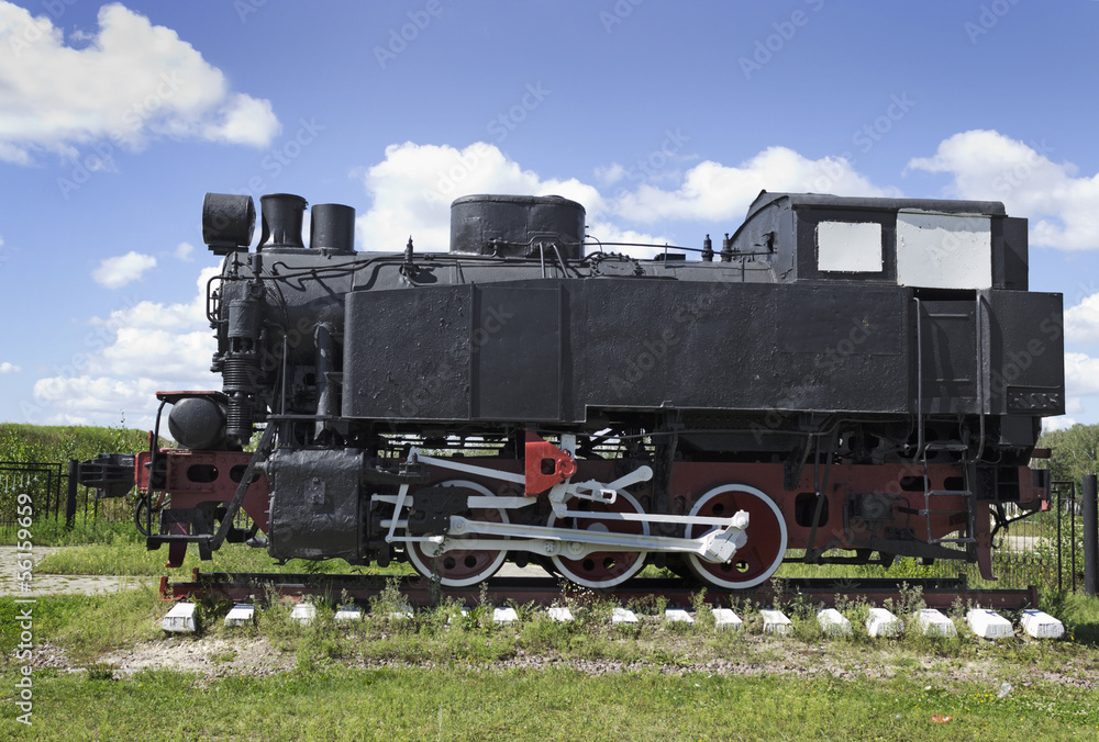 The old Soviet shunting locomotive The old Soviet shunting locomotive