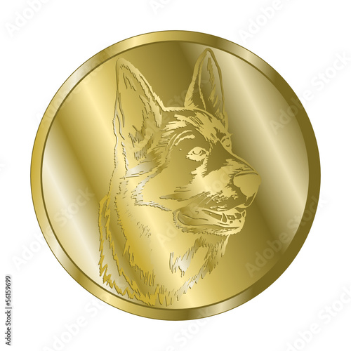 Deutscher Schäferhund - Medaille gold