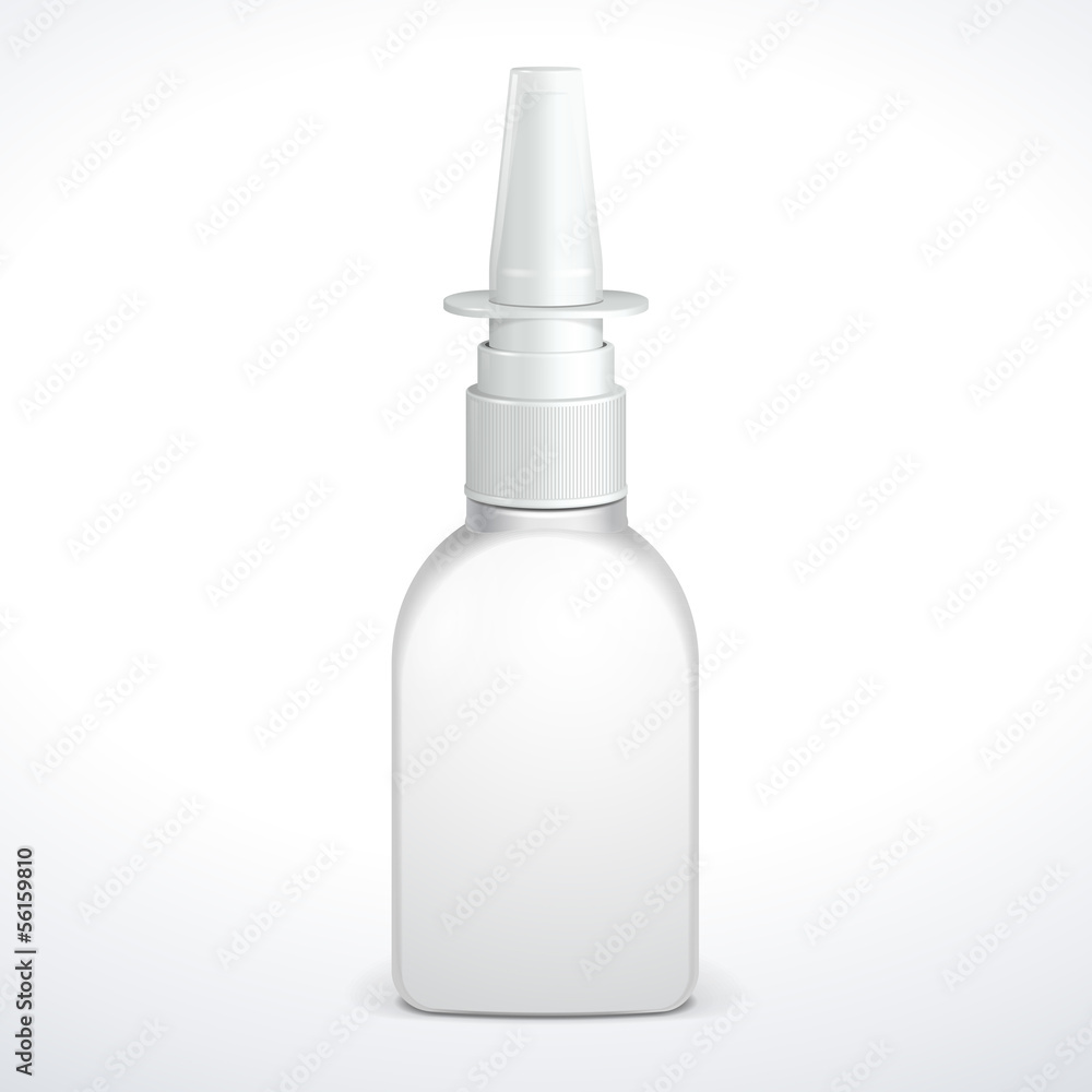Spray Medical Nasal Antiseptic Drugs Plastic Bottle White vector de Stock |  Adobe Stock
