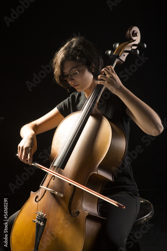 Young cellist