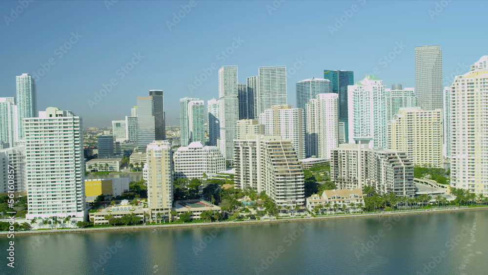 Aerial view luxury hotels and condominiums, Miami Aerial view luxury hotels and condominiums, Miami