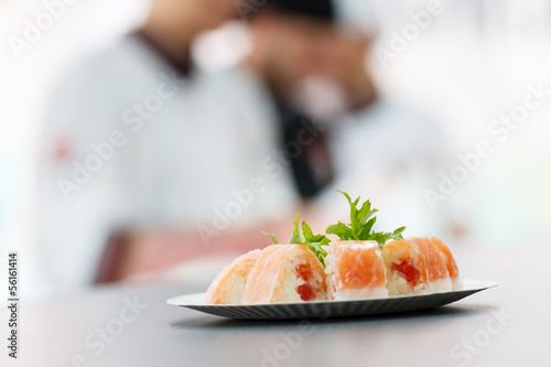 sushi in the restaurant