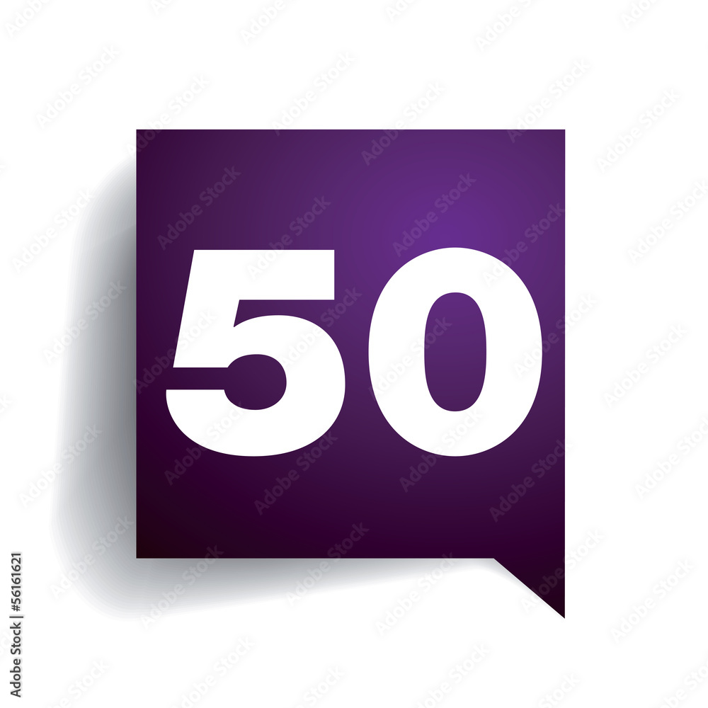 Number fifty speech bubble Number fifty speech bubble