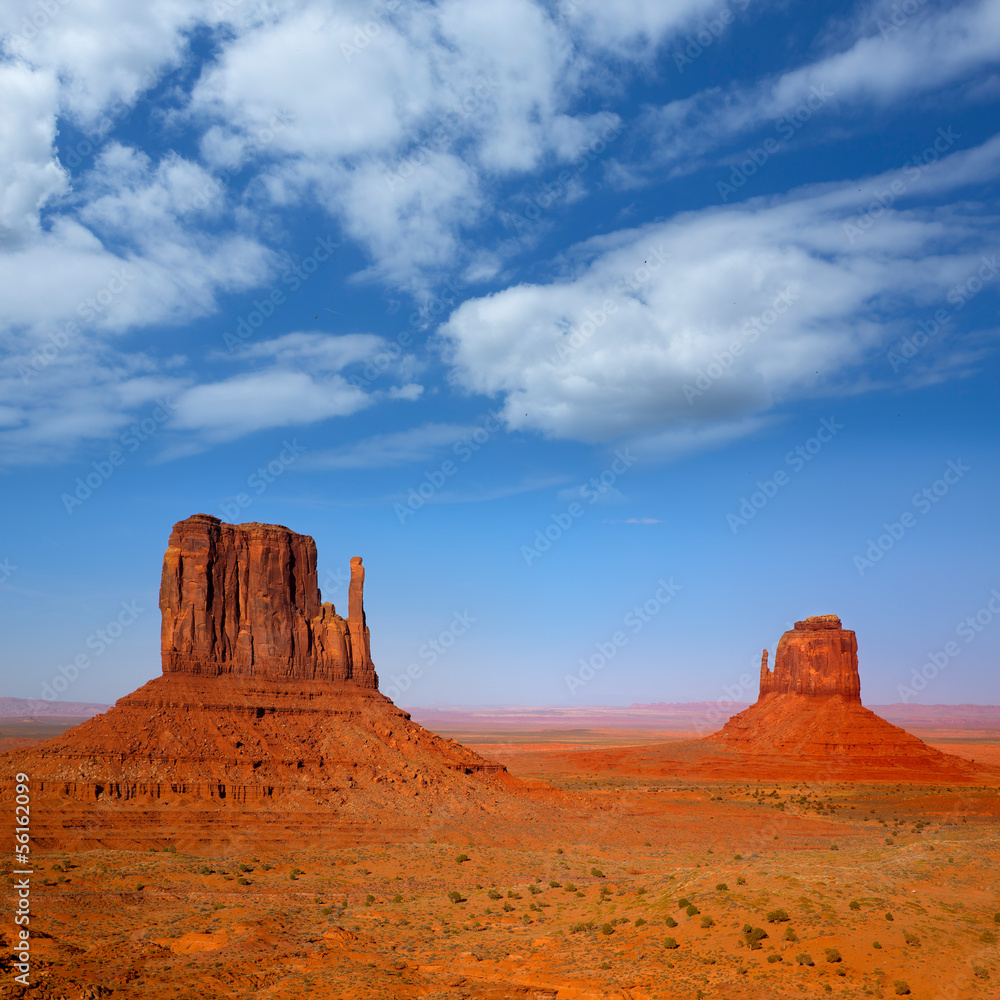 Monument Valley West and East Mittens Butte Utah