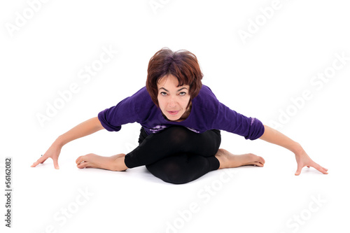 Woman performing yoga exercises