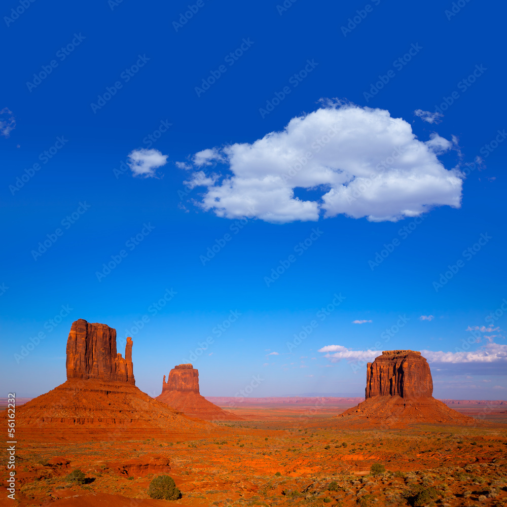 Monument Valley West and East Mittens and Merrick Butte Monument Valley West and East Mittens and Merrick Butte