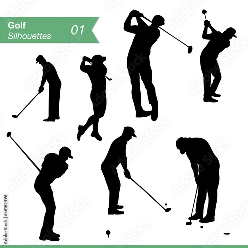 Golf Silhouettes Vector Set