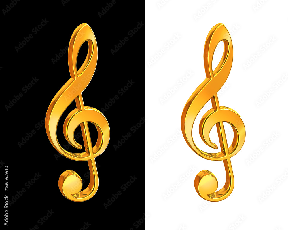 Gold treble clef Gold treble clef