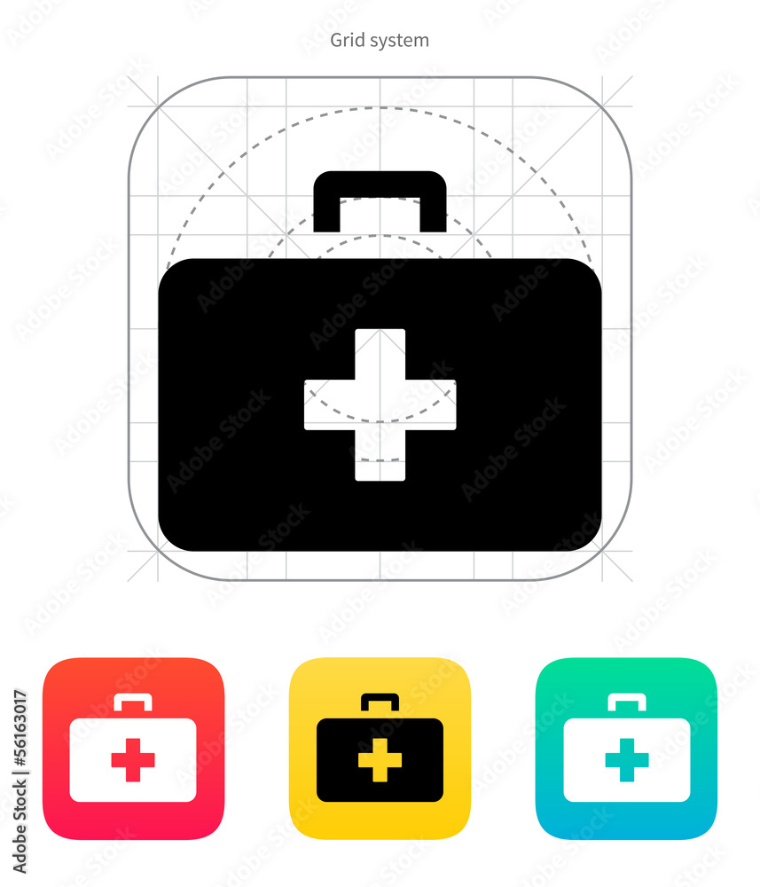 Obraz premium Doctor suitcase icon. Vector illustration.