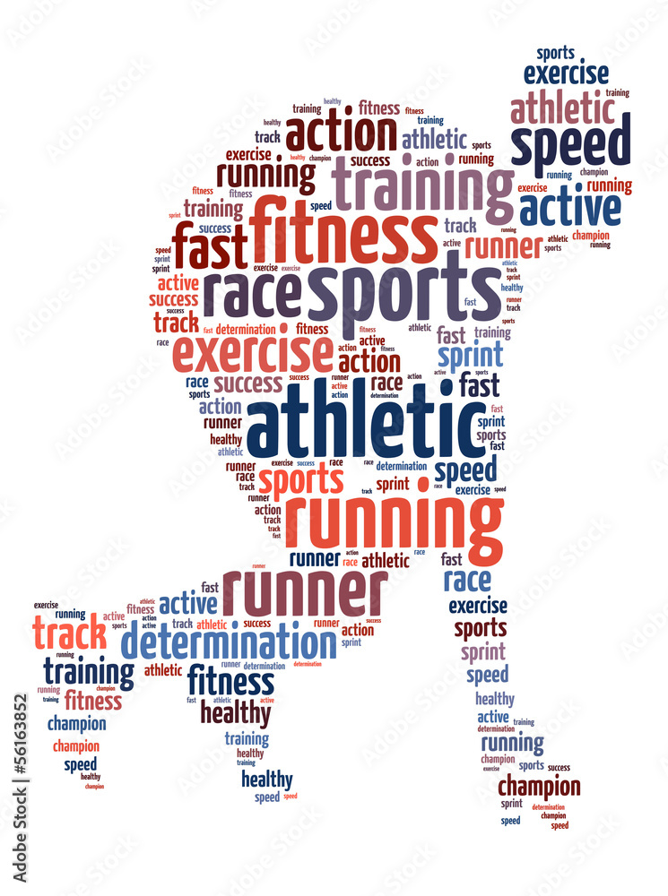 Words illustration of an athlete ready to sprint