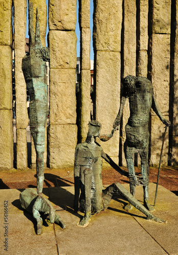 Photography Famine statues in Dublin, Ireland