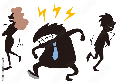 イライラする上司に逃げる社員