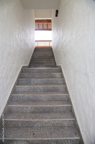 legant stairway with white wall