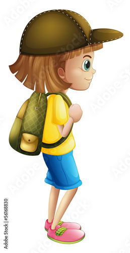 A young girl ready for hiking