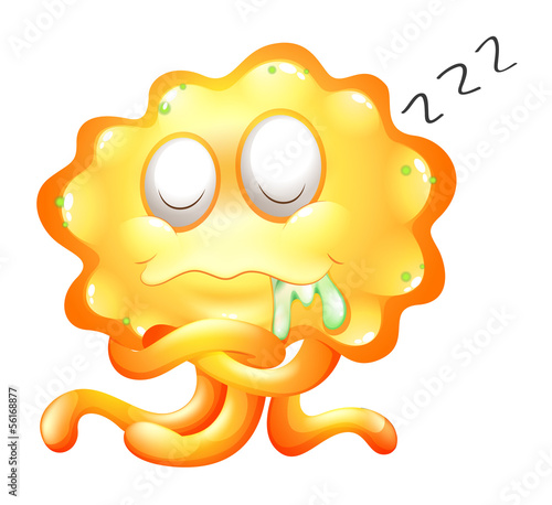 A sleepy yellow monster