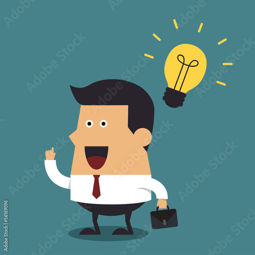 Young businessman get the idea, Business concept