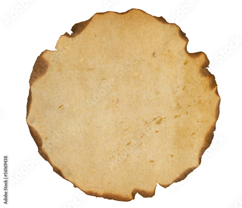 old paper frame with burnt edges