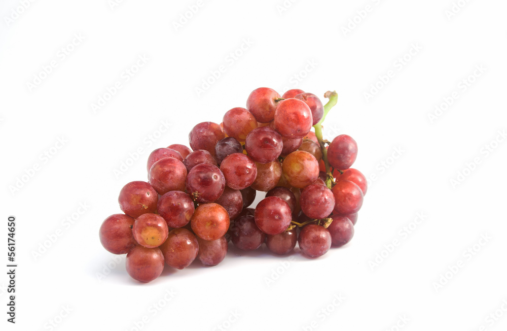 Red grapes fresh with water drops