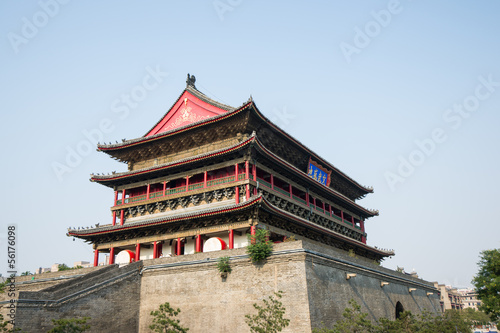 Drum tower in xi an of china