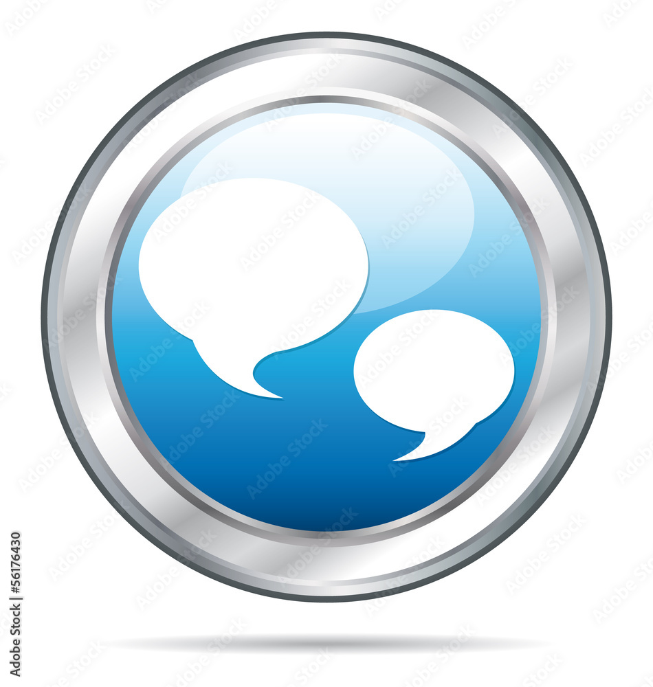 Fototapeta premium Blue forum or chat button.